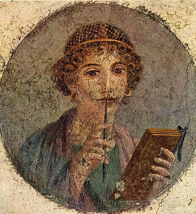 Fresque représentant Sappho (Wikipedia)